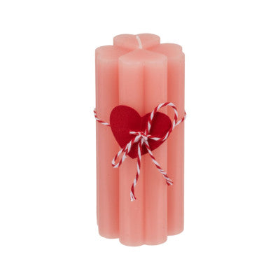 Bougie Pilier Coeur - Coloris Rose