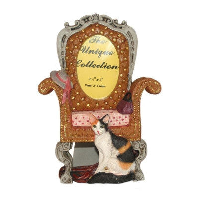 Cadre Photo Chat Fauteuil - 18 X 14 Cm