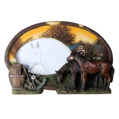 Cadre Photo Oval Chevaux