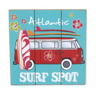Décoration Murale Carré En Bois - Surf Spot