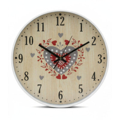 Horloge Silencieuse Campagne Chic - Coeur Alsacien