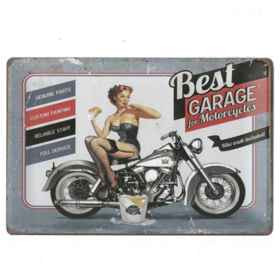 Plaque Vintage - Best Garage For Motorcycles