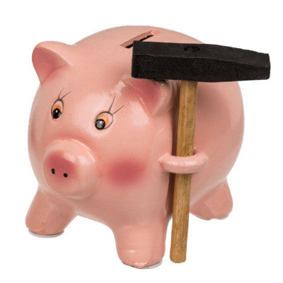 Tirelire Cochon Avec Marteau - 15 Cm